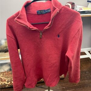 Ralph Lauren Men's Zip Up Red Sweater